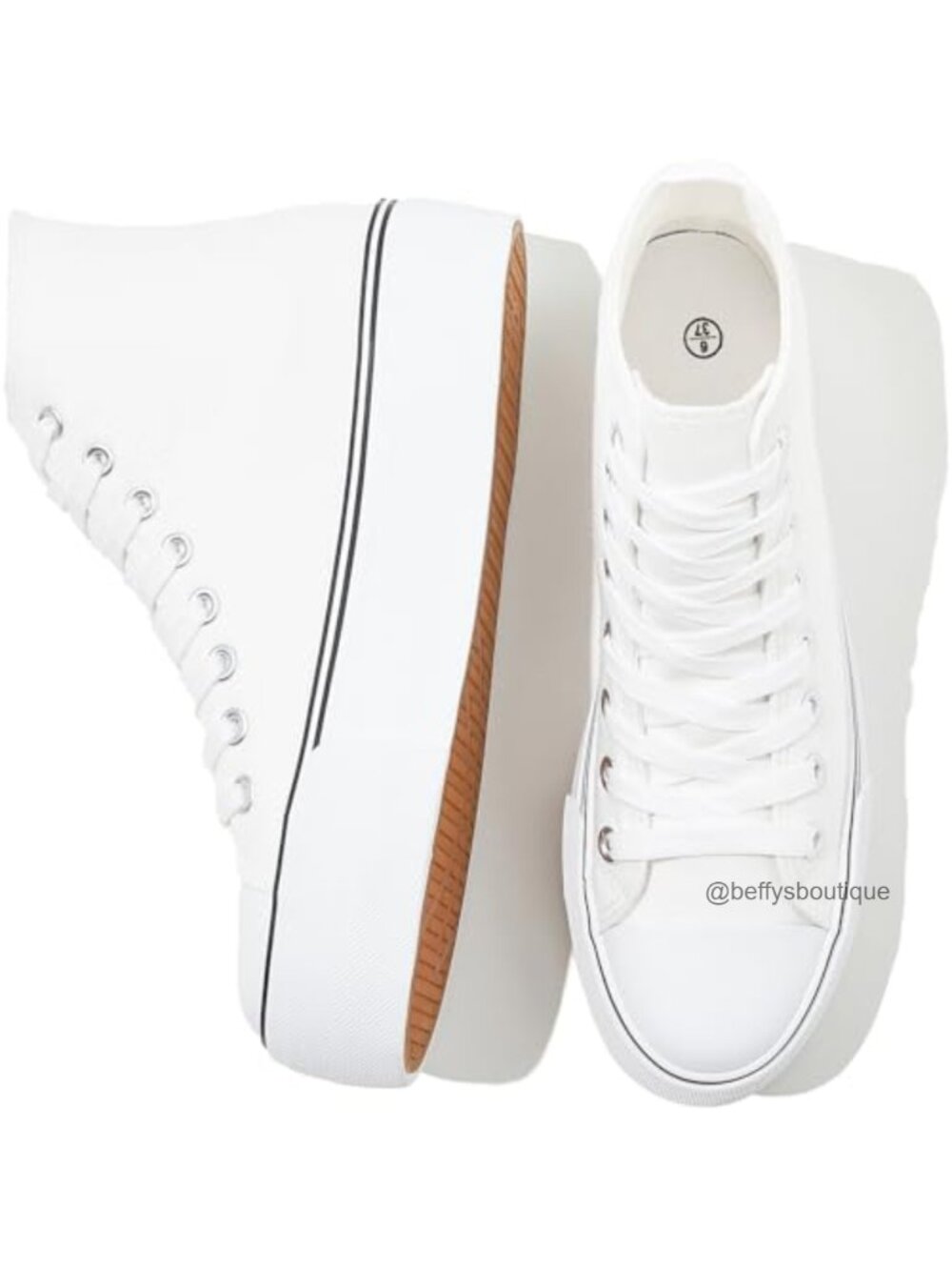 Platform High Top Canvas Sneakers Lace Up Casual Walking Shoes